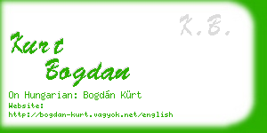 kurt bogdan business card
